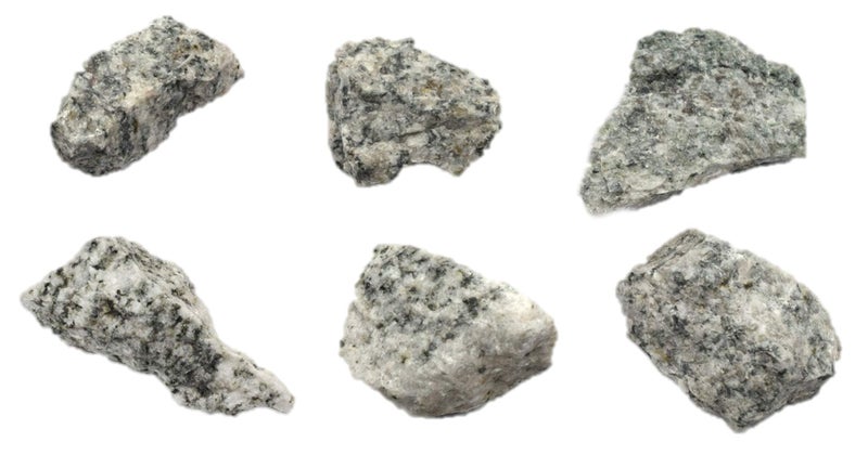 EISCO 6PK Raw Porphyritic Granite, Igneous Rock Specimen - Approx. 1"- Geologist Selected & Hand Processed - Great for Science Classrooms - Image 1
